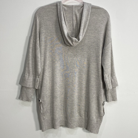 Diane Von Furstenberg Sweater Hoodie Silk Cashmere blend Women's Small Gray - Picture 10 of 14